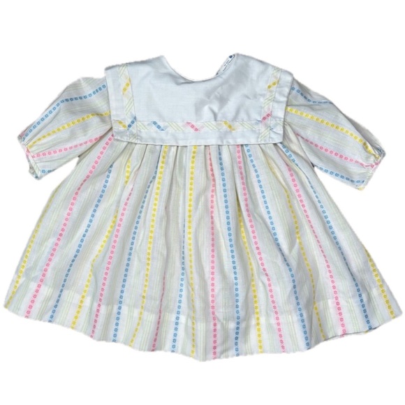 Vintage Little Miss Brent Floral Dress Size 2T Dainty Flower Stripes 1950s - Picture 1 of 6
